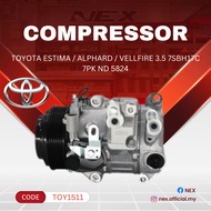 🔥WARRANTY 3 BULAN🔥100% NEW COMPRESSOR TOYOTA ESTIMA / VELLFIRE / ALPHARD 2007 3.5 7SBH17C 7PK ND 582