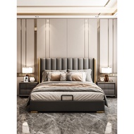 Bed Modern Simple Master Bed Modern Light Luxury Bed Soft Bed Italian Minimalist Bed Solid Wood Bed 