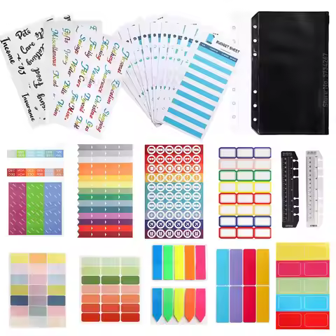 A6 Cash Envelope Budget Binder Label Sticker Stickers Zipper Bag System Planner Loose-leaf Budget Pl