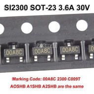 50pcs SI2300 SOT-23 SI2300DS SOT23 SOT SMD 3.6A/30V N-Channel MOSFET Marking Code 00A8C 2300 C009T A