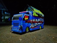 Miniatur truk oleng bahan full kayu triplek Dengan livery cutting sticker finishing clear anti air