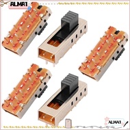 ALMA 5pcs Micro Slide Switch, SS-24E01 5mm Toggle Toggle Switch, 10P 2P4T 4 Position Vertical Micro 