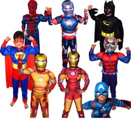 Kids Boys baby girls SuperHero Spiderman Batman ironman Hulk Thor Superman Muscle Costume+Mask Halloween Party The Avengers