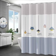 ผ้าม่านห้องอาบน้ำอาบน้ำพร้อมตะขอผ้าพีอีวีเอเครื่องม่านอาบน้ำกันน้ำซักได้สูง200ซม.