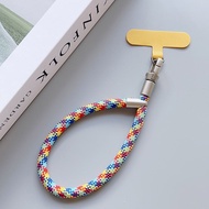 Luxury Dopamine Colour Metal Nylon Short Lanyard With Gasket Phone Strap Keycord Hanging Trousers Ac