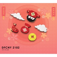 Gumpaste Chinese New Year cake decoration Justice pao/ikan/awan/koin