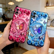 Case for Samsung A05 / M05 printed (flat) with 3D beautiful rose and butterfly effect