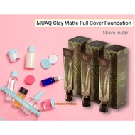 (SHARE IN JAR) MUAQ Clay Matte Full Cover Foundation Share in Jar Airless Pump SHARE IN JAR