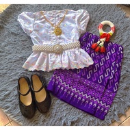 (C9) Rainbow Embroidered Doll Sleeve Shirt Hook Print Skirt Wear During Important Festivals