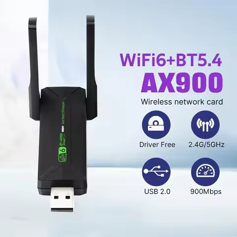 AX900 WiFi 6 USB Adapter Bluetooth 5.4 2.4G 5G Antennas WiFi6 USB Network Receiver Dongle Driver Fre