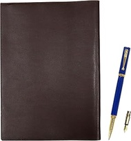 T23-B5-005C-ZX-L Recycled Cowhide Leather B5 Book & Notebook Cover Brown Fountain Pen Exchange BP ZX