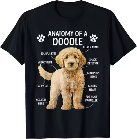 Anatomy of A Doodle Dog Doodle Owner Goldendoodle Mom T-Shirt Unisex Summer Streetwear Tops Graphic 