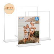 Acrylic Picture Frame 4x6 Inches, 4 Pack Plastic Picture Frames Holder Standing,Double Sided Picture