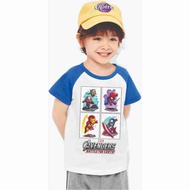 T Shirt Raglan Avengers kids Baby Boy girl Children Short Sleeve Cotton Unisex Size From 1 Years Old