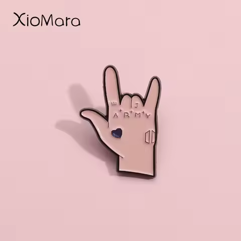 Korean RAP Lead Singer Band Singer Enamel Pin Custom iconic Gesture Sign Brooches Badge Fandom Fans 