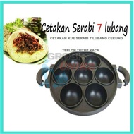 SUGGO 7 CEKUNG Suggo Cetakan Kue Serabi Apem 7 Lubang Tutup Kaca Teflon Anti Lengket - Toko Alat Dap