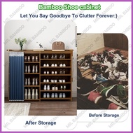 ✈ ✌ ✸ Mr.Bamboo Shoe Cabinet Bamboo Shoe Rack Shoe Storage With Curtains Shoe Organizer