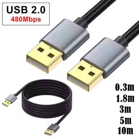 10m 5m USB 2.0 to USB Extension Cable USB A Male to Male USB3.0 2.0 Extender Cord Fast Data Transmis
