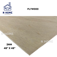 (4ft x 4ft) 3mm Plywood Timber Panel Wood Board Sheet Ply Wood Papan Kayu Perabot