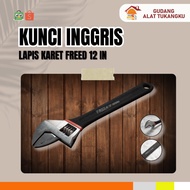 FREED 12 IN RUBBER COATED ENGLISH WRENCH Adjustable Spanner