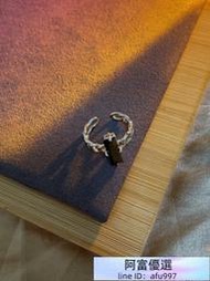 熱賣促銷「光與夜」齊司禮同款純銀黑曜石戒指女鏈條開口冷淡風小眾設計感