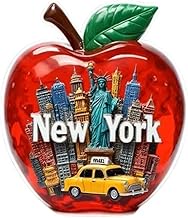 Souvenir Magnet New York Statue of Liberty Taxi USA 8 x 8 cm Fridge Magnet Acrylic Decoration MU L85