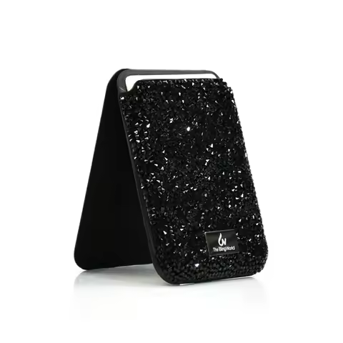 For Magnetic Diamonds Wallet Card Holder With Expand Merge Magsaf Glitter Rhinestones Wallet Bag Sta