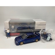 BMC 1/64 SUBARU SUBARU Impreza WRX CG8 with Doll Version Alloy Car Model Set, with Modification Part