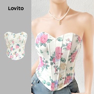 Lovito Casual Top Structure Line Spring/summer Top for Women L154ED1154 Lovito Kemeja Santai Atas Ba