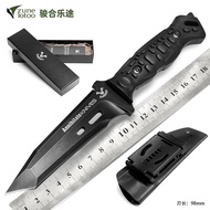 zune lotoo zunelotoo 直刀D2户外刀野外生存刀战术刀求生刀防身小刀一体式龙骨直刀 石洗黑