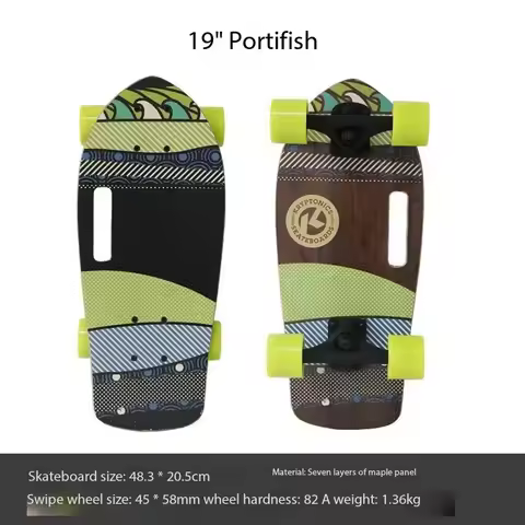 Portable Mini Skateboard 19 Inch Complete Skateboard Maple High Speed Drift Cruiser Skate Board for