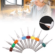 10Pcs Carbide PCB Drill Bits Set 1/8" Fixed Shank 0.1mm-1.0mm Micro Circuit Board Drilling Bits