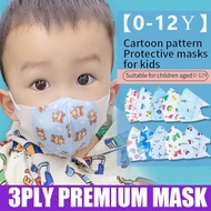 Ready Stock 50pcs/Box 3D Kids Mask Kids Face Mask Baby Mask 3PL DisposableMASK(0-12Y)