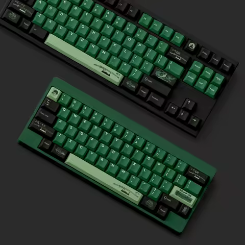 FBB Keycaps Japanese Anime Green Style For Cherry Profile Mechanical Keyboard Keycaps 60%, 75%, 80%,