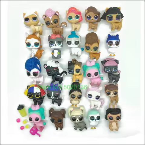 5 Pcs / Lot SURPRISE Unicorn Pet LOLS Naked Dolls Unipony Cat Rabbit 5 Cm Big Small DIY Toys for Kid