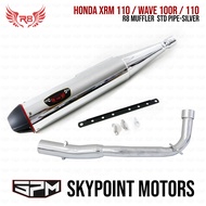 R8 M1 MUFFLER WITH ELBOW FOR HONDA XRM 110 WAVE 100 110 GOLD (9856-682)