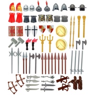 70Pcs Knight Weapon Set For Rome Warrior Castle Knight Sword Shield Spear Crossbow Building Block Figures