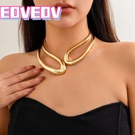 EOVEOV Punk Bracelet, Exaggerated Geometric Exaggerated Necklace,  Luxury Double Layer Twisted Chain