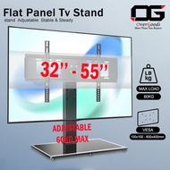 Universal TV Table Stand LED LCD Flat Screen Bracket TV Stand 8MM Tempered Glass Base 26inch-55inch