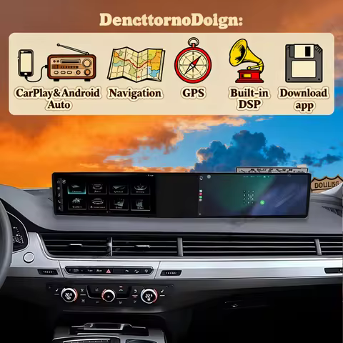 12.3 Dual Screen Carplay Android 14 Car GPS Navigation For Audi A4 A4L Q2L Q5 A6 A6L Q7 A3 Head Mult