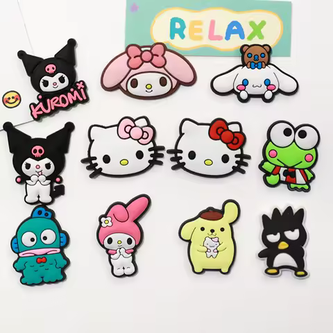 MINISO Sanrio Penguin Frog Shoe Decorations Accessories Charms for Clogs Bogg Bag Bubble Slides Sand