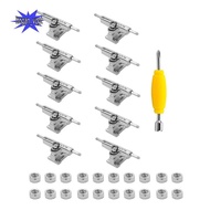 10 Pcs 29mm Fingerboard Trucks Finger Skateboard Deck with Nuts with Spanner Screwdriver for Finger 
