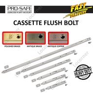 PRO-SAFE Stainless Steel Cassette Flush Bolt Finish: Gold, Antique Brass, Antique Copper Size: 8 inc