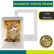 Magnetic Photo Frame Plastic Photo Display Clear 86x54mm