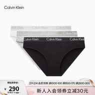 Calvin Klein 内衣女三条装时尚LOGO腰边棉质性感透气比基尼三角内裤QP2349O MPI-太空黑/椰青灰/月光白 M