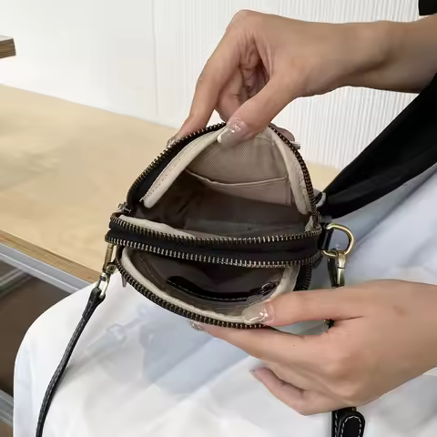 Cow Leather Women's Crossbody Bag Versatile Minimalist Shoulder Bag with Phone Slot Coin Pocket, Lig