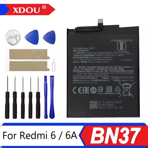 Brand-New BN37 3000mAh Battery For Xiaomi Redmi 6 Redmi6 Redmi 6A BN37 Phone Replacement Batteries +