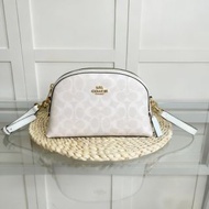 COACH蔻馳 奧萊款女士印花單肩斜挎包貝殼包CR3560手袋 斜孭袋 禮物 bag
