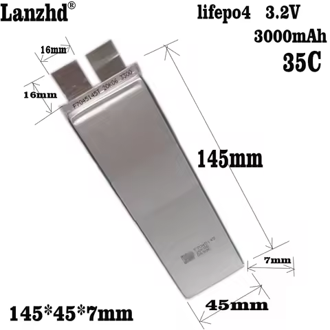 Lifepo4 3.2V High Ratio 35C 3000Mah Battery Pack Lithium-ion Polymer Cells Battery for 12V 24V Golf 