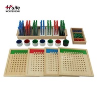 Montessori Baby Material Wooden Math Beads Long Division Colorful Teaching Aids Puzzle Games